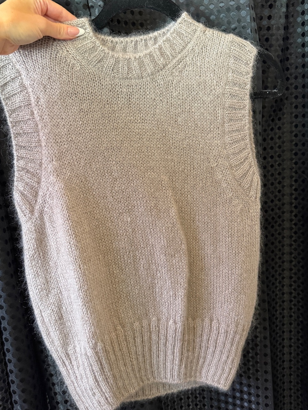 Sunspel Mohair Silk Sweater Vest Grey Size Small 70% Kid Mohair 30% Silk